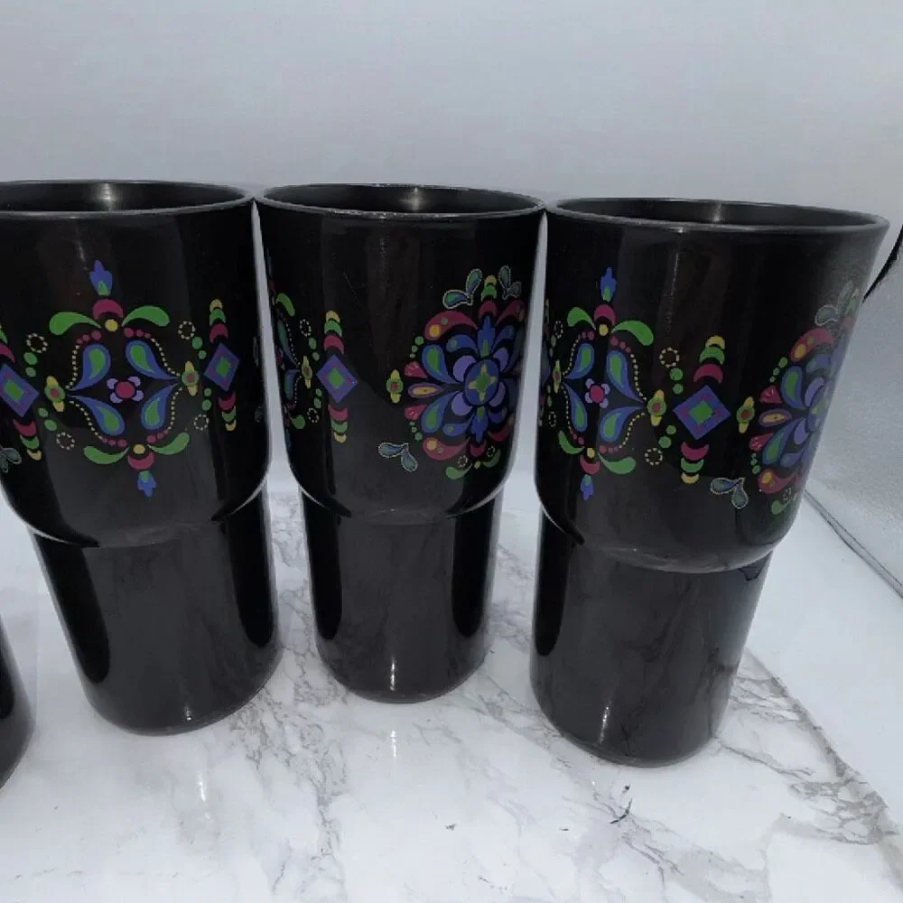 TUPPERWARE Black Kaliopi 18 oz Tumblers-Set of 4